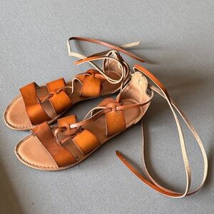 Old Navy Tan Lace-Up Sandals